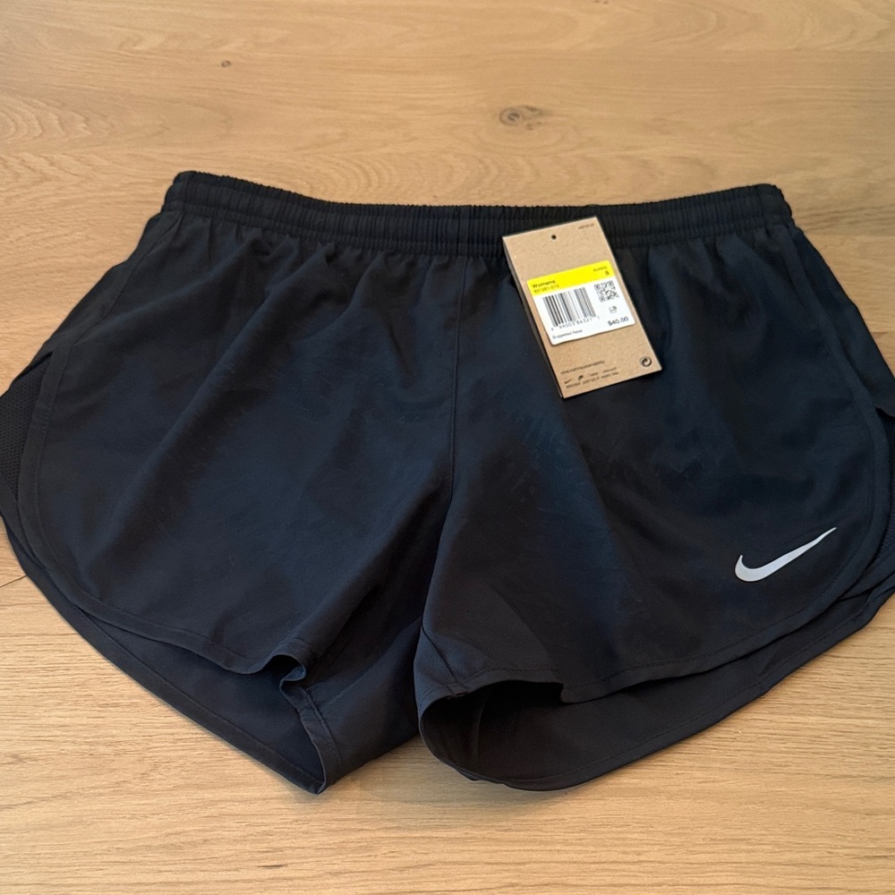 Nike Women's Black Athletic Running Shorts with Reflective Swoosh